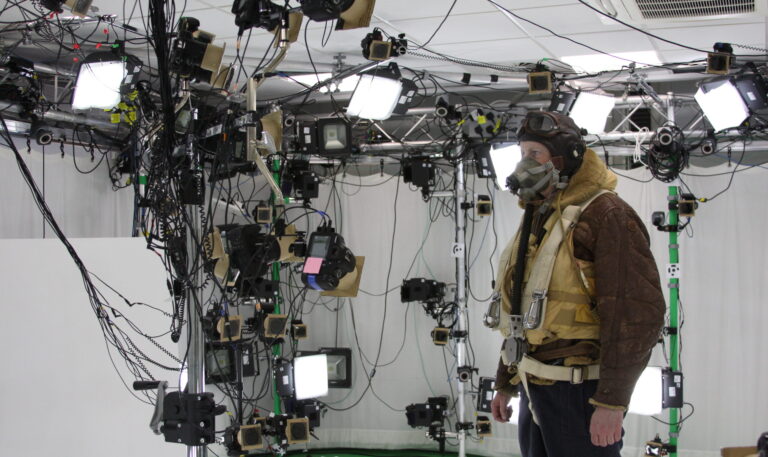 An image of a man in a volumetric capture stage.
