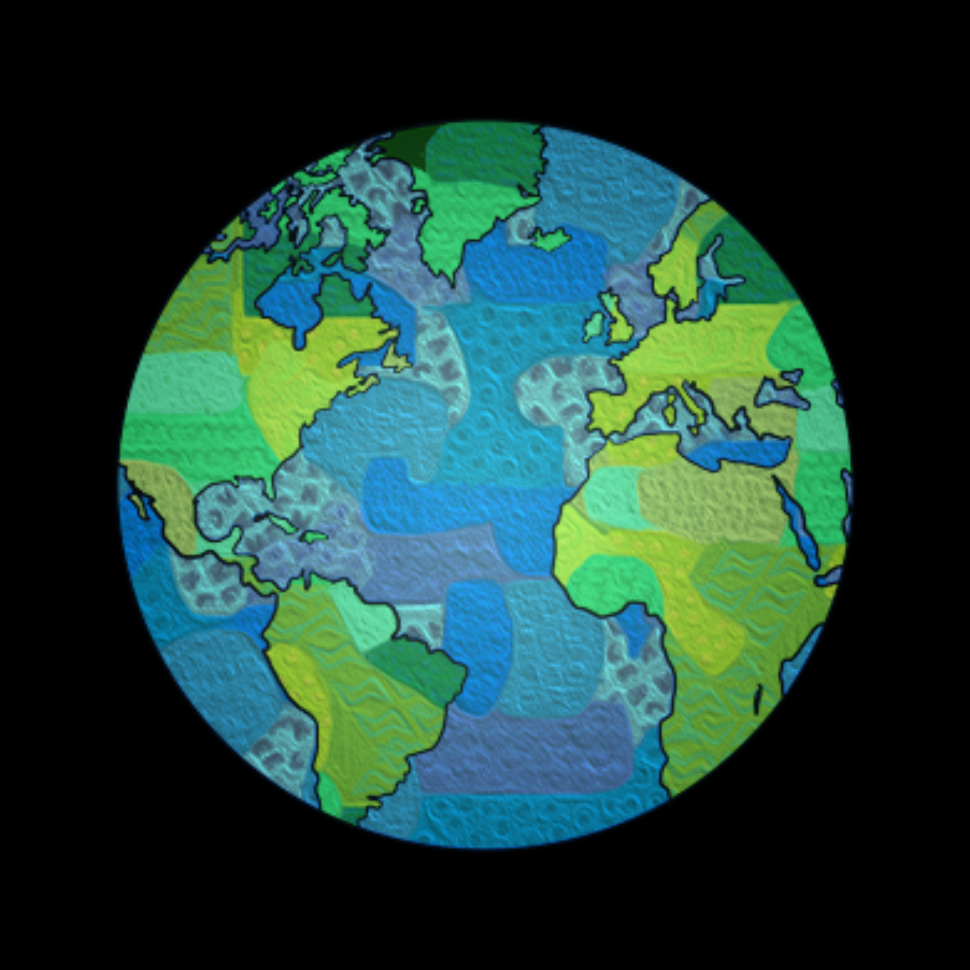 An image of Weaving Change's logo, a cartoon globe of the world.