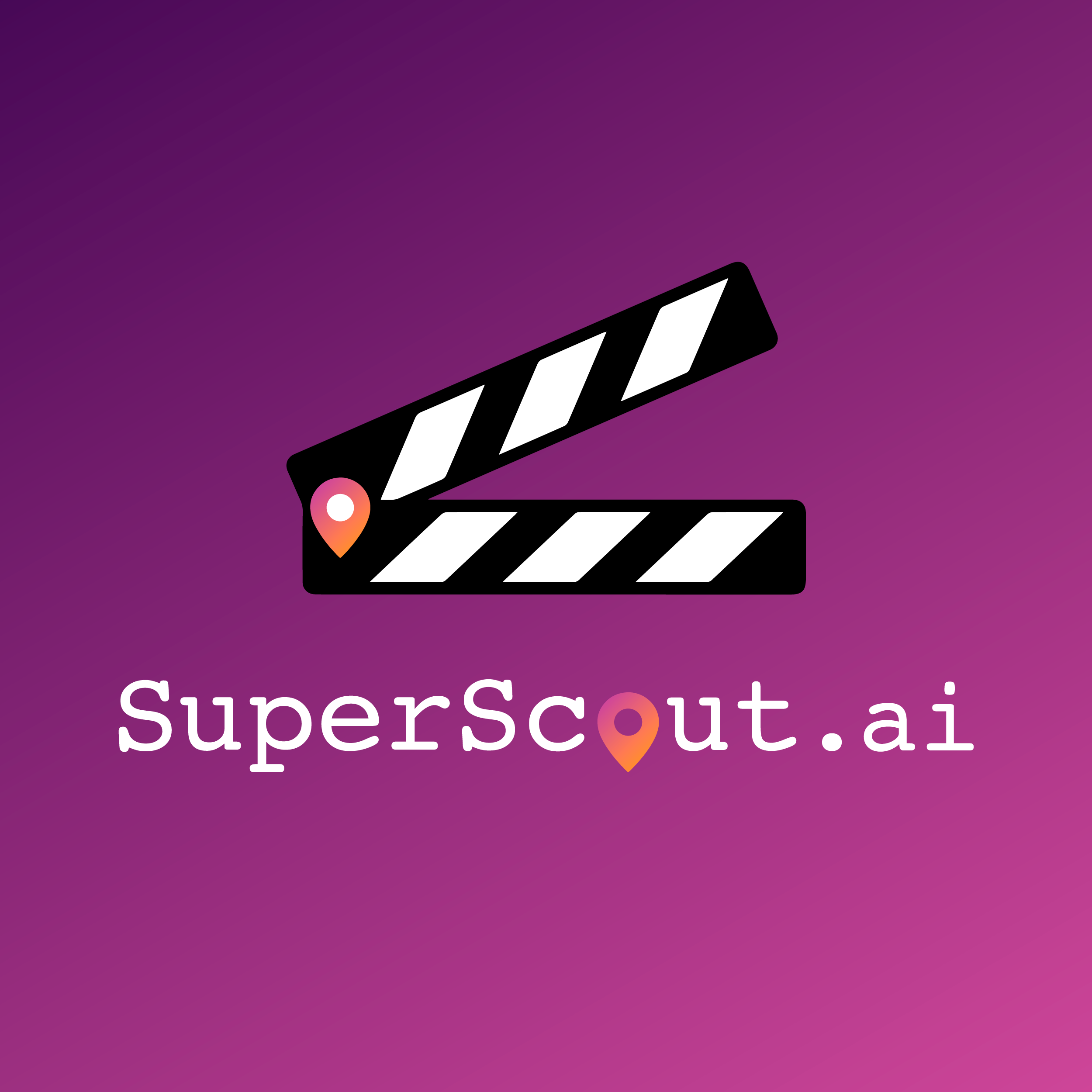 An image of SuperScout's logo, displaying a clapper board.
